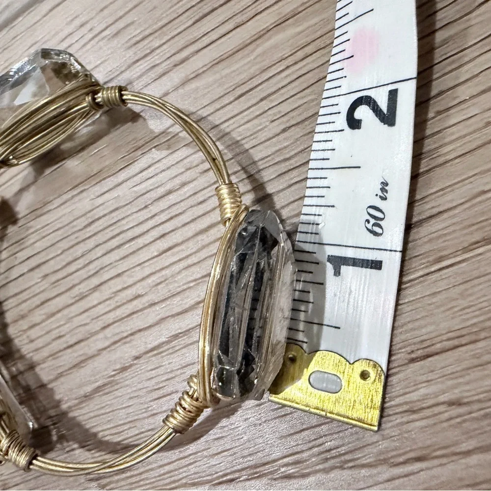 Bourbon & Bowties Elegant Gold Wire and Smokey Gray Gem Stone Women's Bracelet
